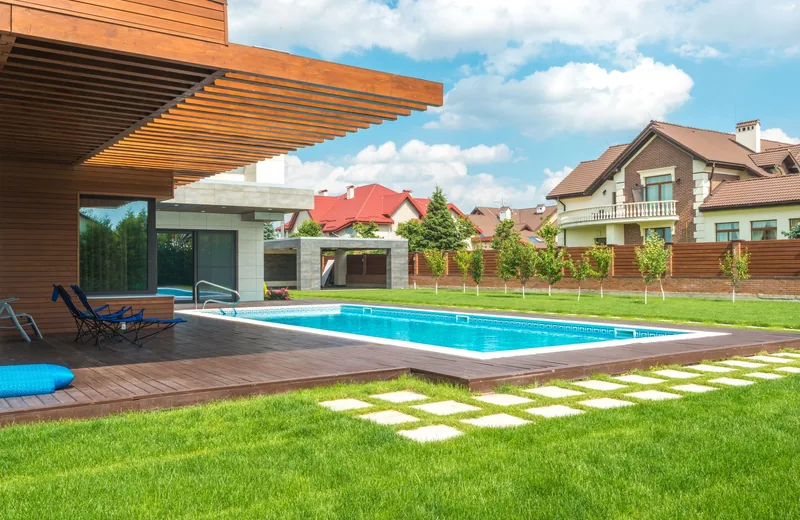 Backyard swimming pool checked for plumbing and shell leaks