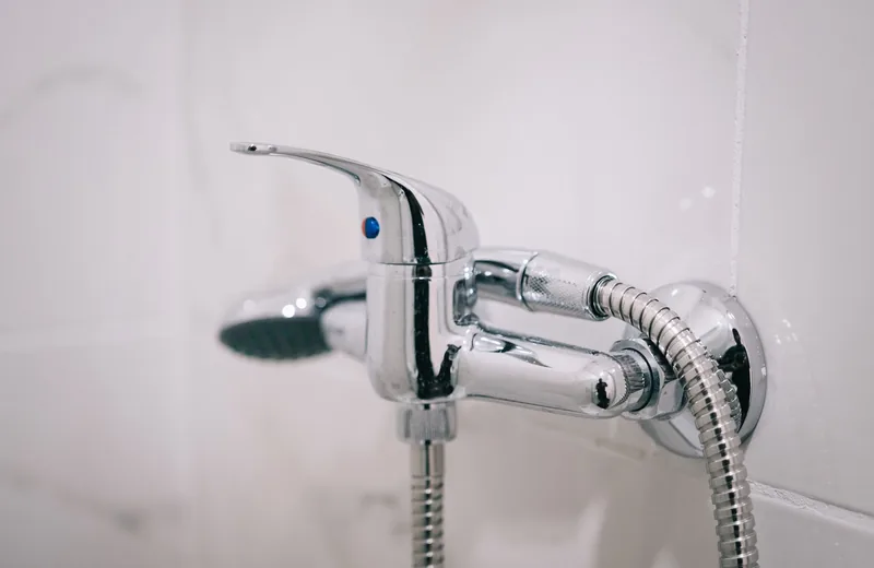 Chrome shower valve and faucet ready for leak repair