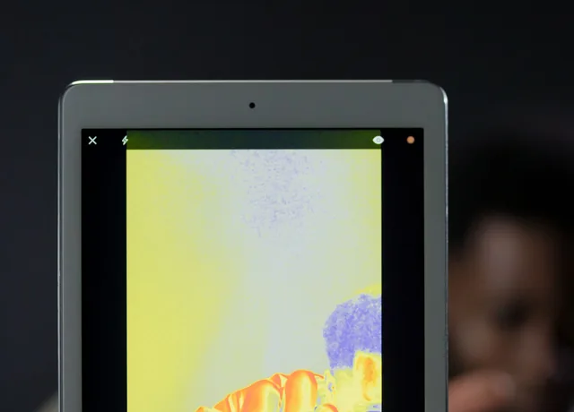Thermal imaging screen showing the reading used to mark a leak